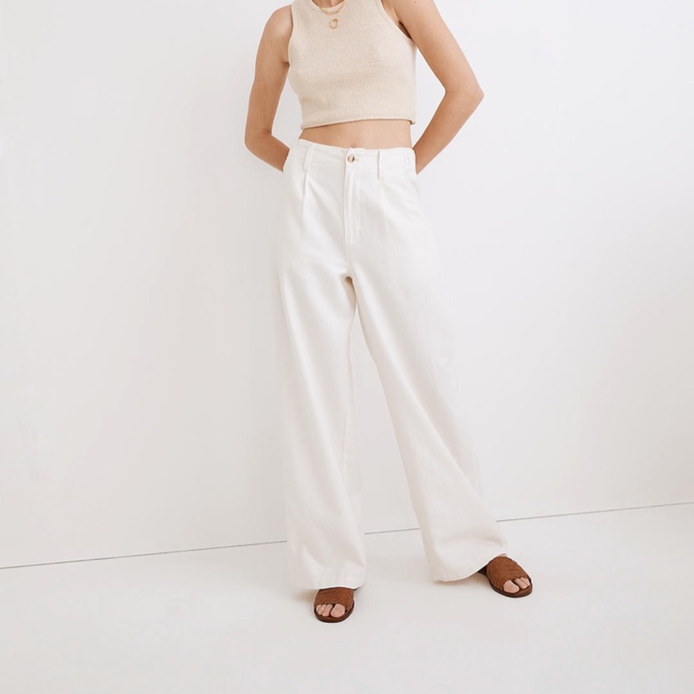 Madewell cotton-linen Wide Leg Pant New with tags, never worn